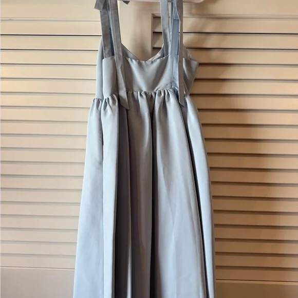 BHLDN Elanor Taffeta Midi Dress In Blue - Picture 8 of 9